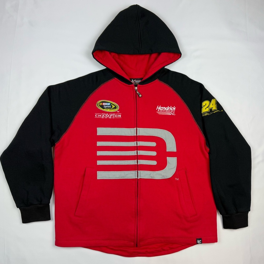 Vtg Nascar Jeff Gordon Mens Full Zip Hoodie Sweatshirt Sz Small Y2K Oversized B1